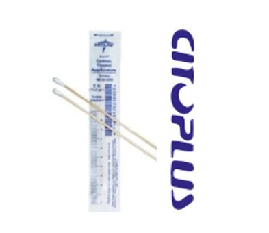 Aplicadores Estériles de Madera con Algodón, 2,5 mm diam. x 150 mm long. CAJA x 500