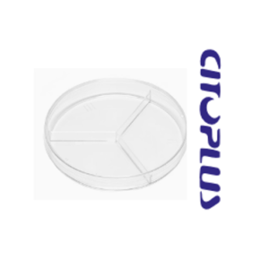 Caja Petri Plástica 100x15mm 3 Secciones, Desechable - Caja: 500 und