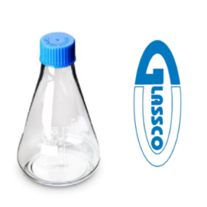 Erlenmeyer de Vidrio 250 mL con Tapa Rosca Plástica GL 32