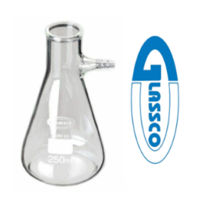 Erlenmeyer de Vidrio para Vacío 250 mL, con Desprendimiento Lateral, Graduado