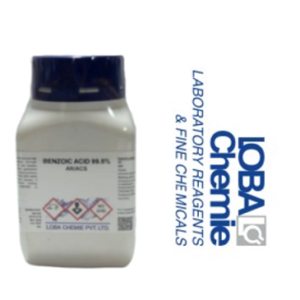 Ácido Benzoico 99,5% AR/ACS. Conforme a IP, BP, USP 500G, con Certificado de Analisis, CAS No: 65-85-0.