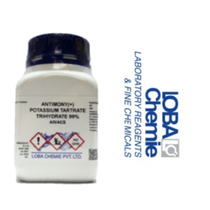 Antimonio y Potasio Tartrato Trihidrato 99% AR/ACS 500G, con Certificado de Análisis, CAS No: 28300-74-5