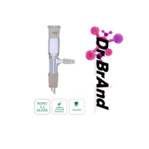 Adaptador Recto Con Conexión De Vacío, En vidrio Borosilicato 3.3. Esmerilado Hembra 29/32 Cono 29/32.