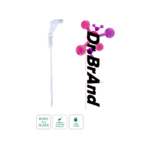 Cono adaptador A Tubo De Goma Conexión En Ángulo Recto, En vidrio Borosilicato 3.3. Esmerilado Hembra 29/32.