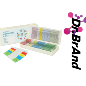 Micropreparados para Microscopio 60 Laminillas en Vidrio de muestras como plantas, animales, microbiología, tejidos, células, bacterias, hongos, histología, para enseñar, estudiar varios especímenes biológicos.