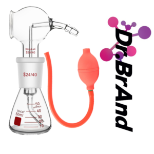 Sistema de Pulverización en Vidrio de 50ml Para TLC, Especial para Desarrollo El Color, Incluye Erlenmeyer de 50ml, Sistema de Pulverización y Válvula de Aire.