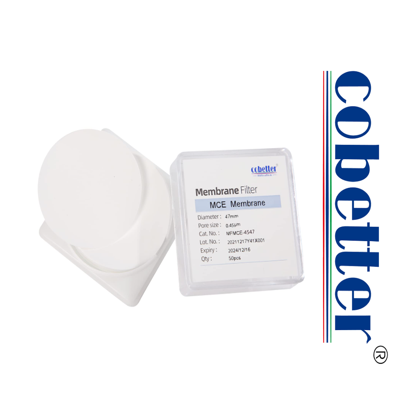 Filtro de Membrana MCE de Ésteres Mixtos de Celulosa 0.22 µm de 47 mm de Diámetro X CJ 100 Unidades