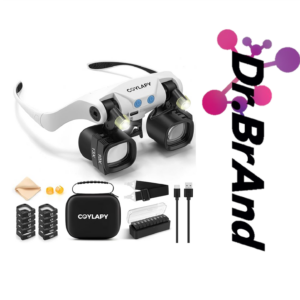 Lupa de Cabeza con Luz LED y 5 Lentes Intercambiables (2X, 4X, 6X, 10X y 13X) con Estuche