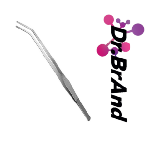 Pinza de Acero Inoxidable 381 mm con Punta Curva Dentada y Mango Antideslizante.