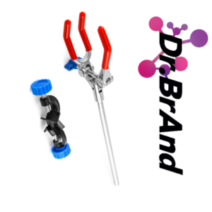 Pinza de Laboratorio Ajustable de 3 Dedos con Abrazadera de Nuez para Soporte Universal.